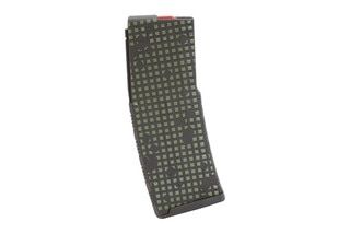 AR-15 polymer magazine in dark camo grid design
